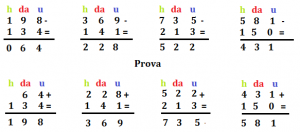 La Sottrazione In Colonna Programma Matematica Terza Elementare